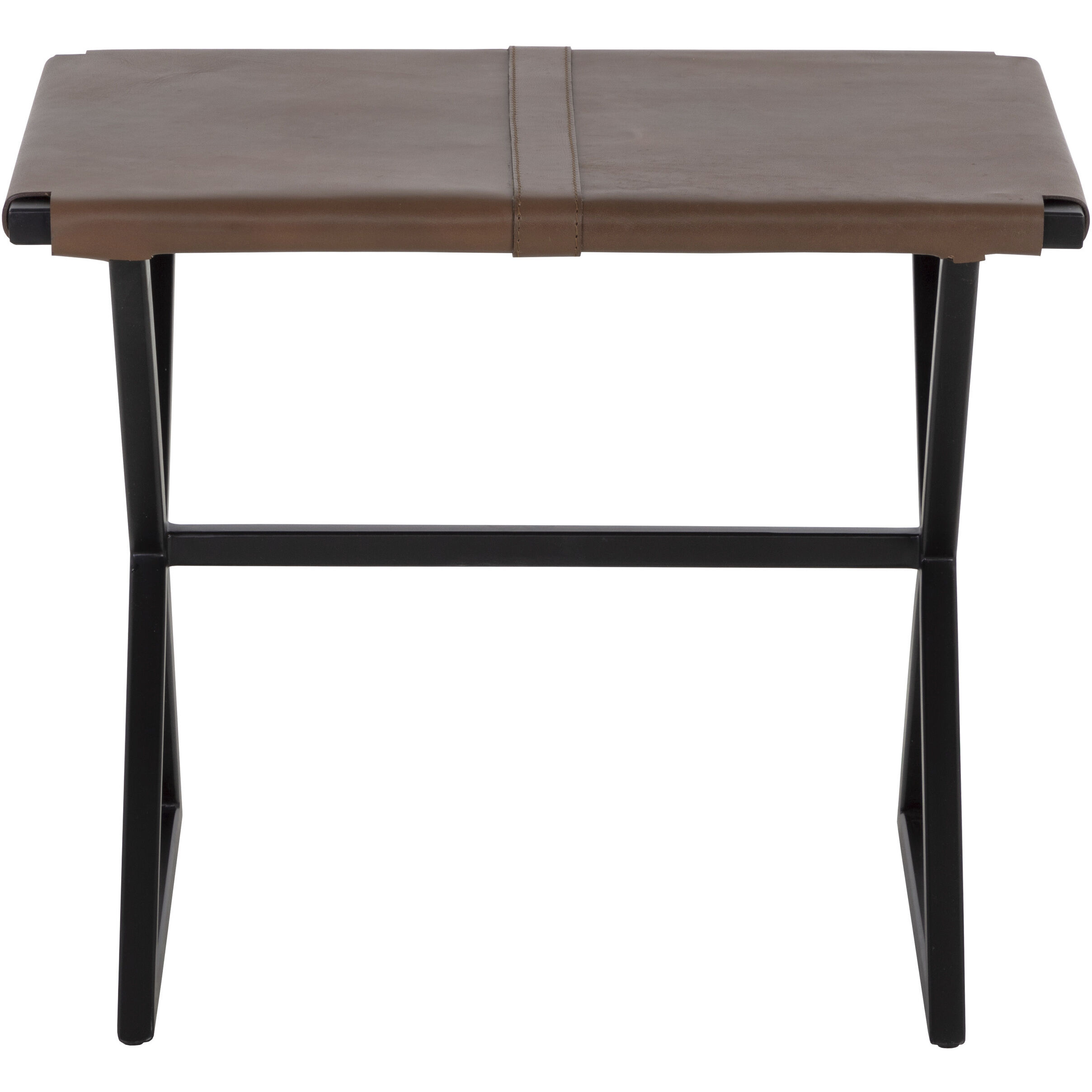 Elon 18 inch Vintage Cognac Leather Stool